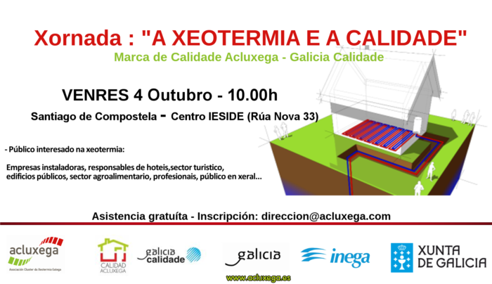 Lee más sobre el artículo <!--:es-->Jornada “Geotermia y calidad”<!--:--><!--:GL-->Xornada: “A Xeotermia e a calidade”<!--:-->